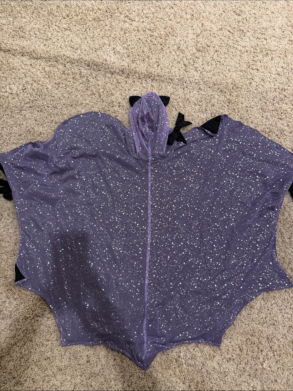 Kids Purple Star Speckled Batwing Halloween Costume Cape